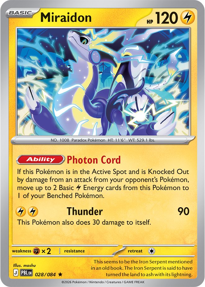 Miraidon 028/084 card from ME05: Pitch Black