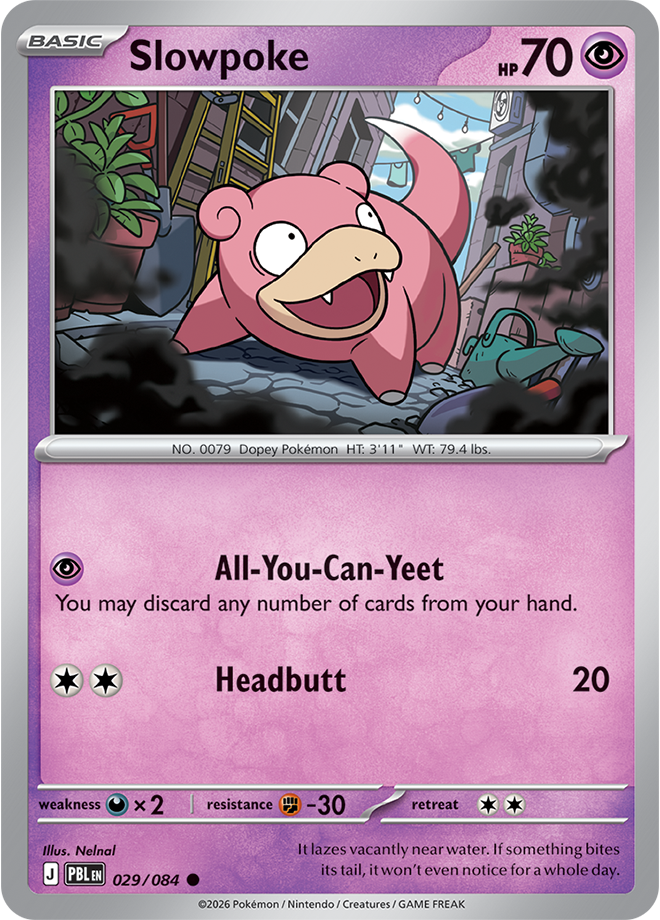 Slowpoke 029/084 card from ME05: Pitch Black
