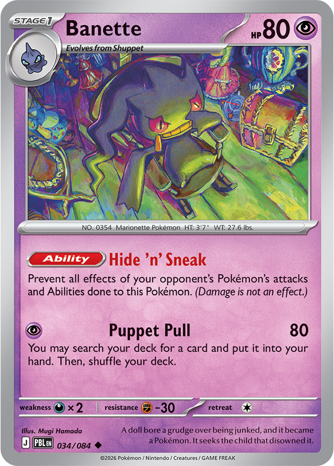 Banette 034/084 card from ME05: Pitch Black