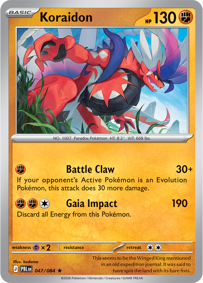 Koraidon 047/084 card from ME05: Pitch Black