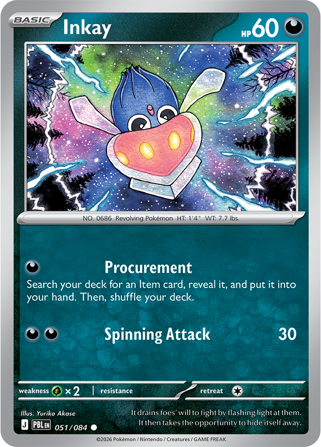 Inkay 051/084 card from ME05: Pitch Black