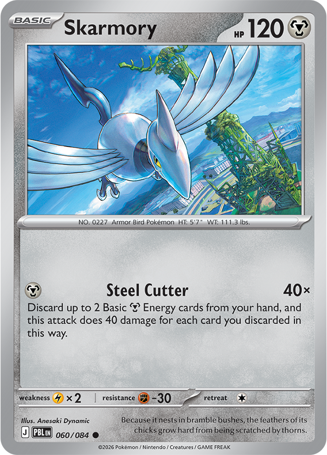 Skarmory 060/084 card from ME05: Pitch Black
