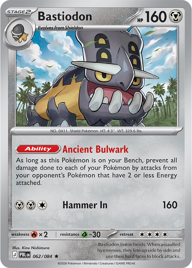 Bastiodon 062/084 card from ME05: Pitch Black