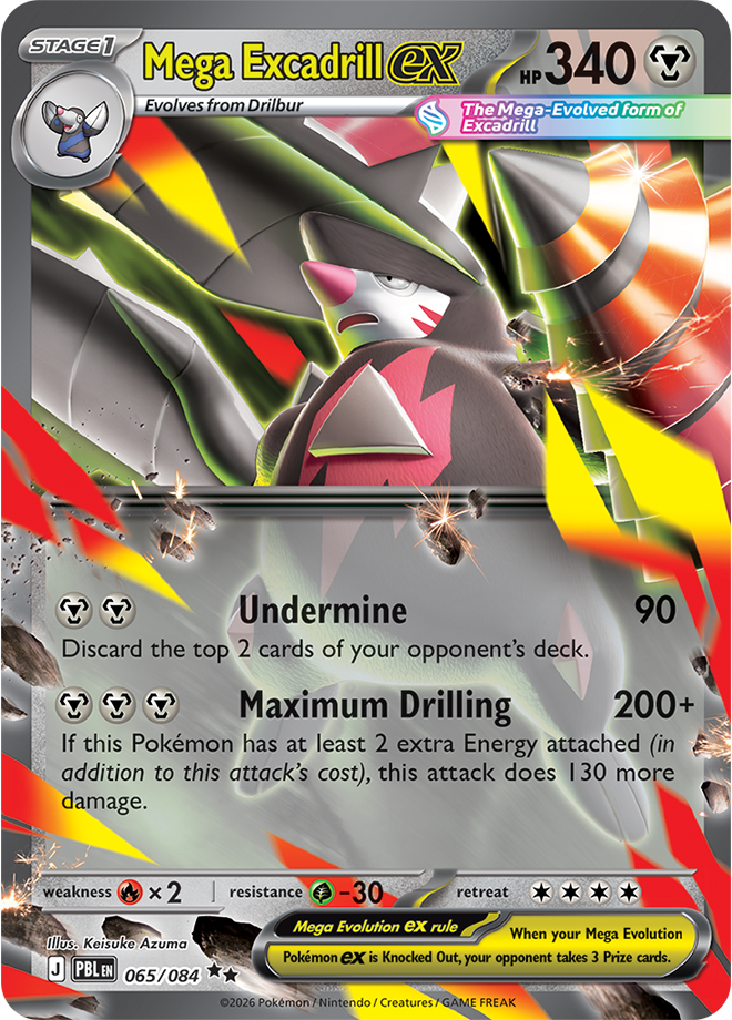 Mega Excadrill ex 065/084 card from ME05: Pitch Black