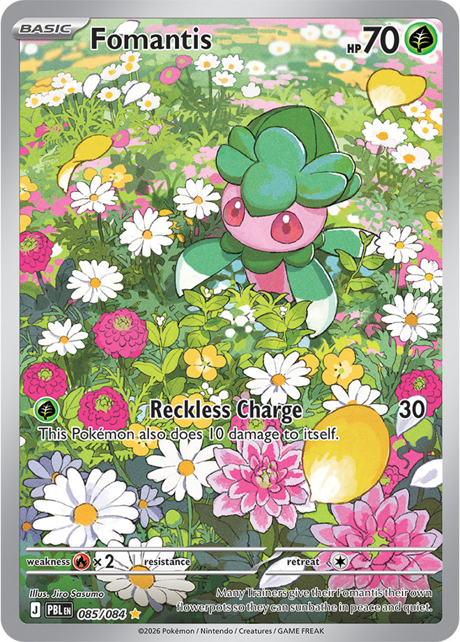 Fomantis 085/084 card from ME05: Pitch Black