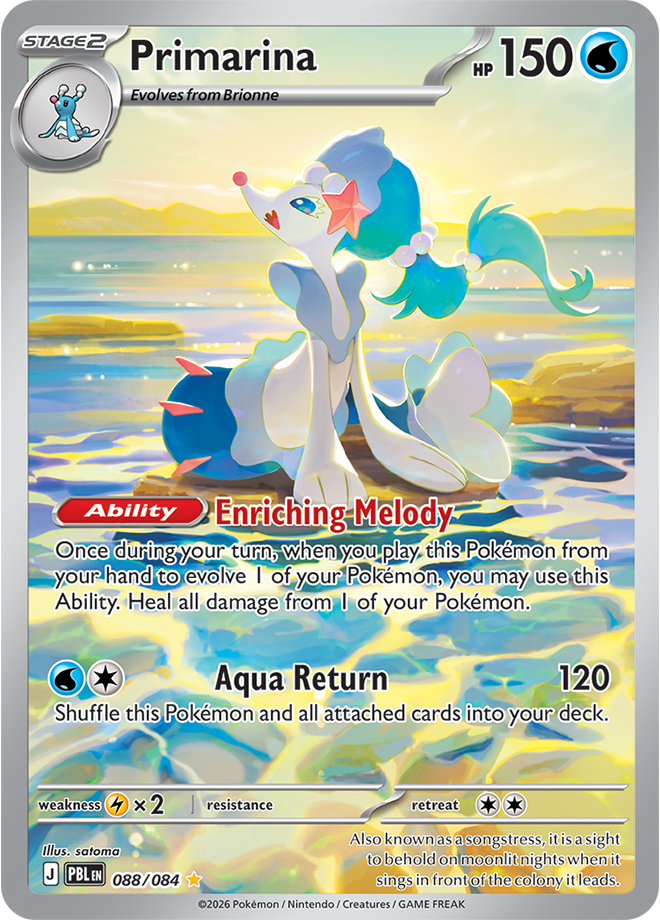 Primarina 088/084 card from ME05: Pitch Black