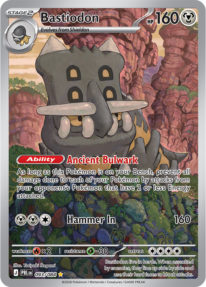 Bastiodon 093/084 card from ME05: Pitch Black
