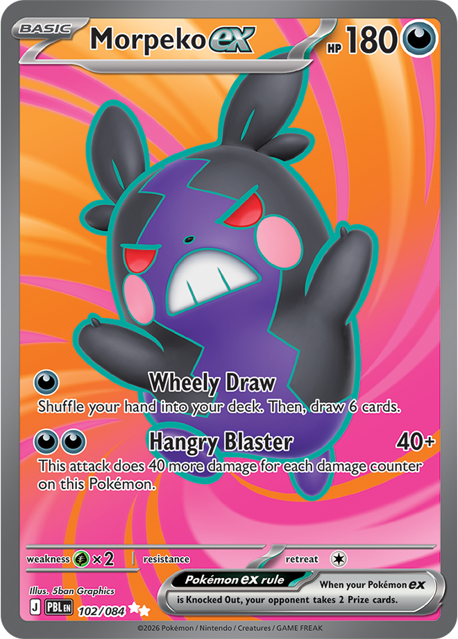 Morpeko ex 102/084 card from ME05: Pitch Black