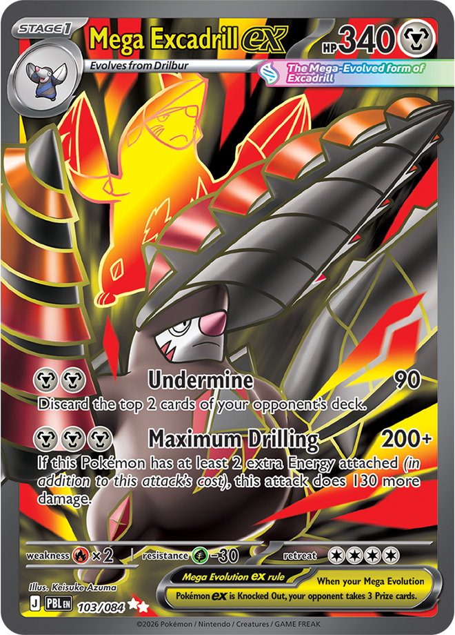 Mega Excadrill ex 103/084 card from ME05: Pitch Black