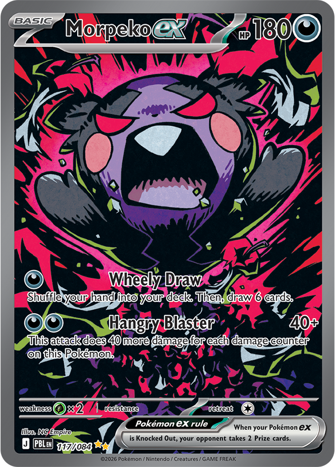 Morpeko ex 117/084 card from ME05: Pitch Black