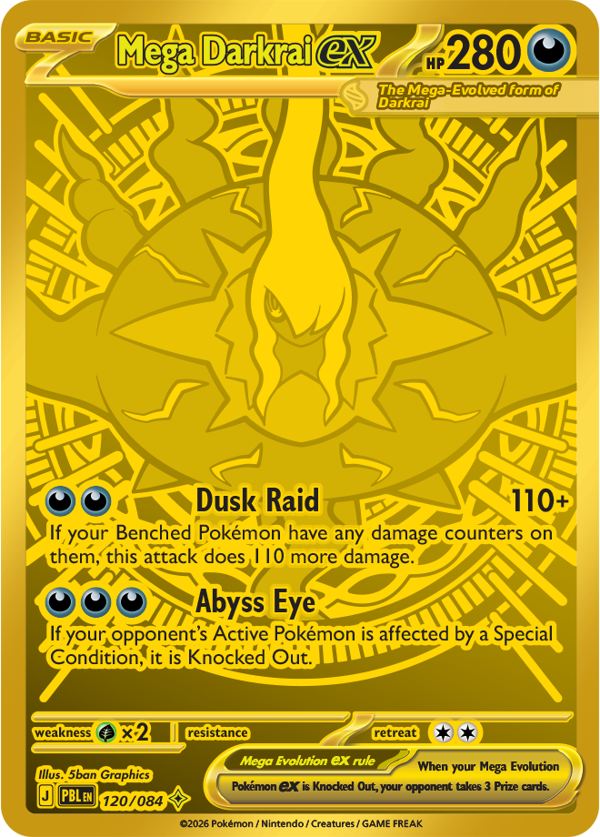 Mega Darkrai ex 120/084 card from ME05: Pitch Black